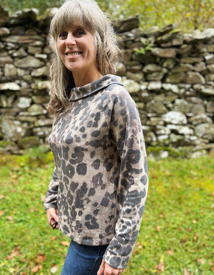Betty Barclay Animal Print Cowl Top