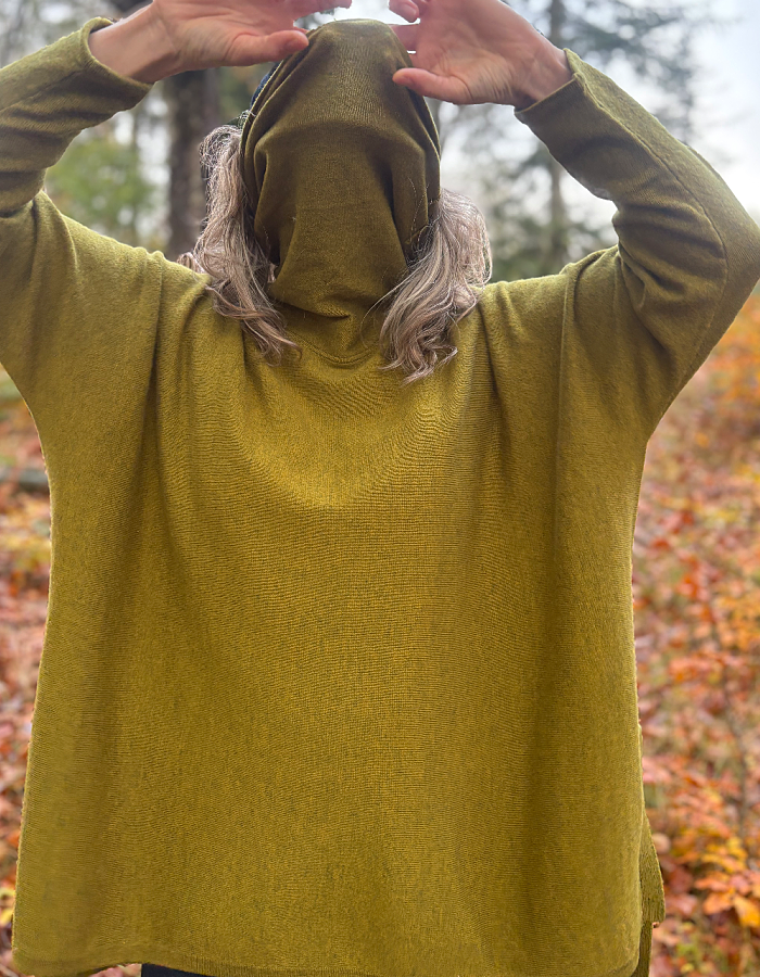 Ochre Carole Oversized Polo in Rusty Red Cashmere & Lambswool