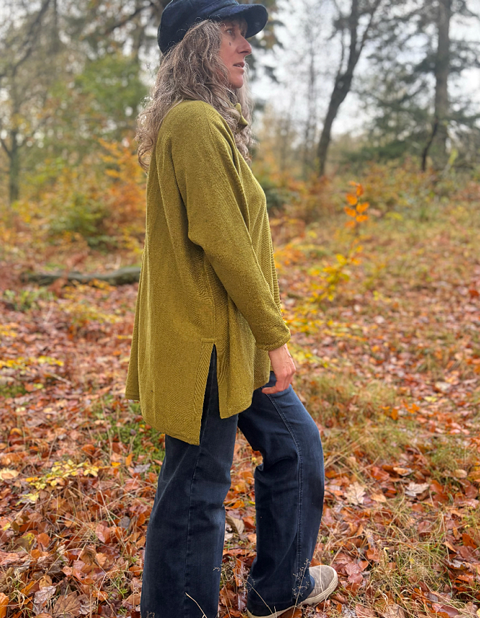Ochre Carole Oversized Polo in Rusty Red Cashmere & Lambswool