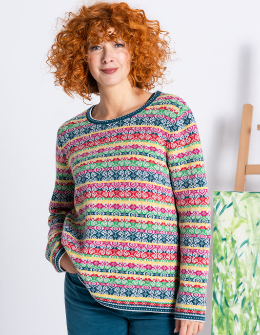 Heidekonigin Rainbow Fair Isle Pullover