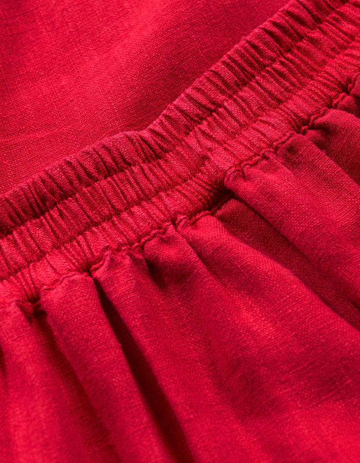red linen wide leg culottes