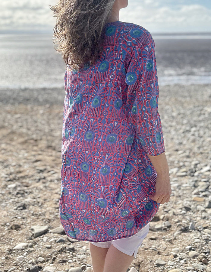 Nila Rubia Roshan Tunic Dress in Ruby