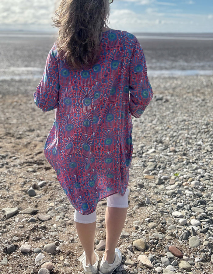Nila Rubia Roshan Tunic Dress in Ruby