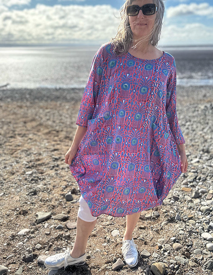 Nila Rubia Roshan Tunic Dress in Ruby