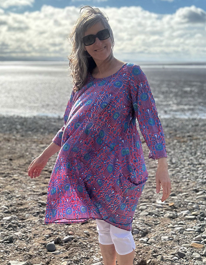 Nila Rubia Roshan Tunic Dress in Ruby