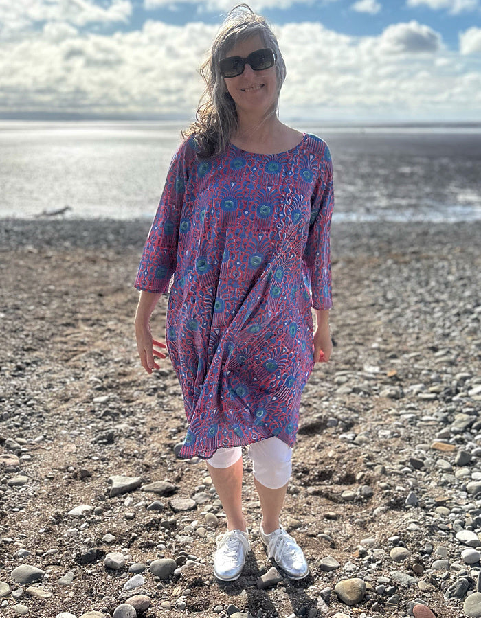 Nila Rubia Roshan Tunic Dress in Ruby