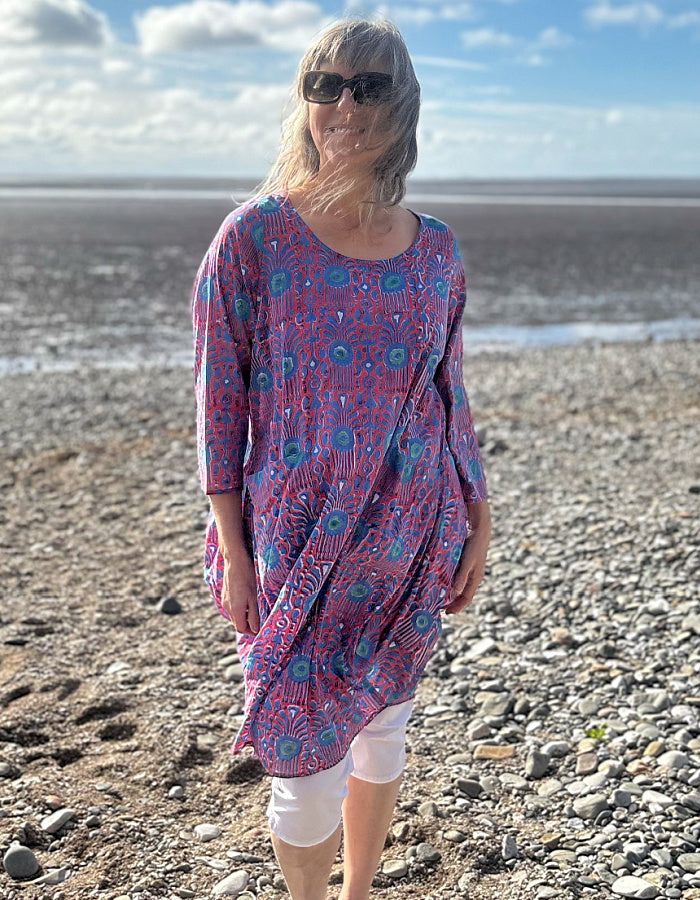 Nila Rubia Roshan Tunic Dress in Ruby