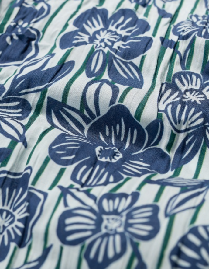 Seaslat Larissa Shirt in Floral Imprint Chalk