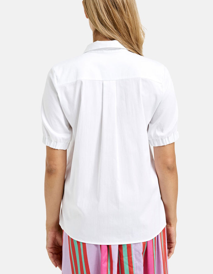 Milano Short Sleeve cotton White Blouse