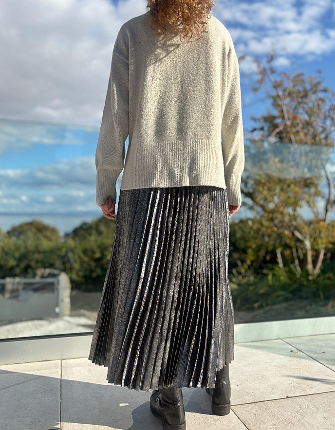 Pomodoro Metallic Pleated Skirt