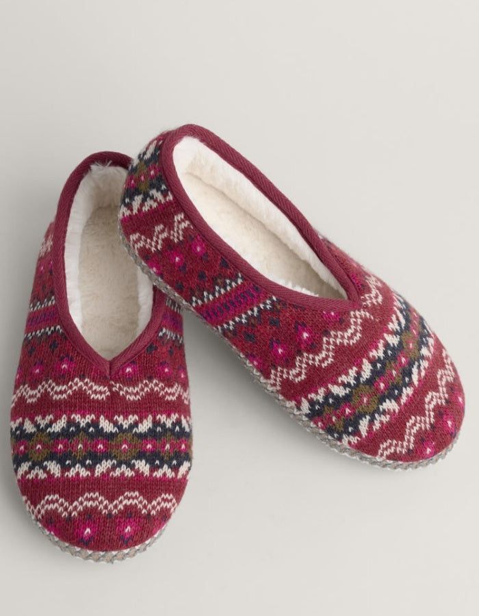 Seasalt Starry Eyed Borg Slippers in Well House Dahlia Mix