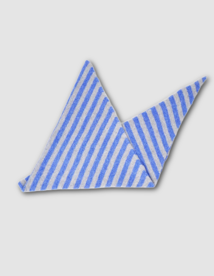 Scarlet Neckerchief in Sky Blue Stripe