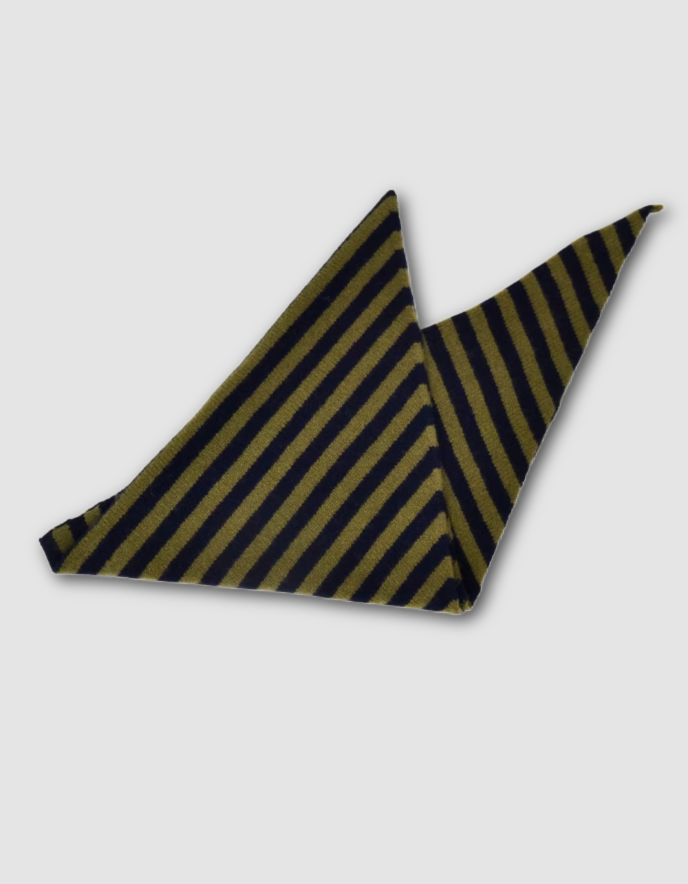 Scarlet Neckerchief in Olive Stripe