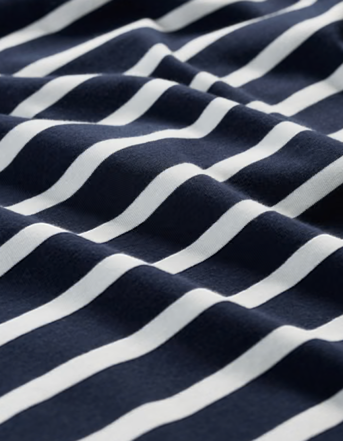navy and white striped cotton jersey vest top