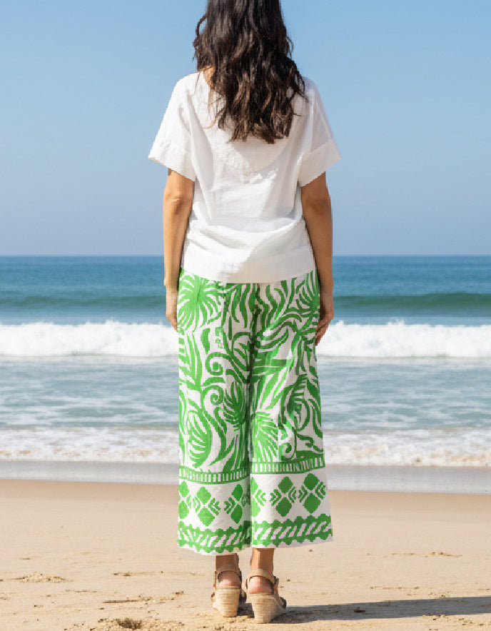 Orientique Suriname Green Cotton Trousers