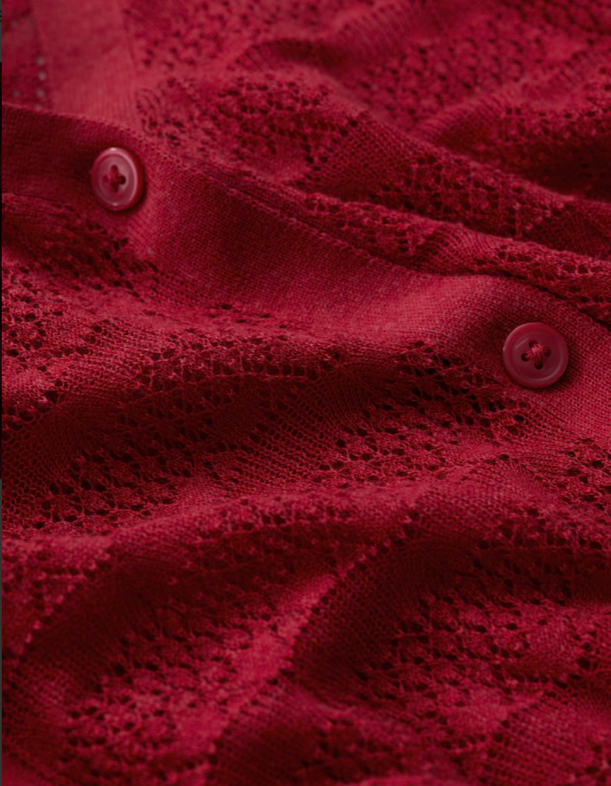 red cotton lace cotton cardigan