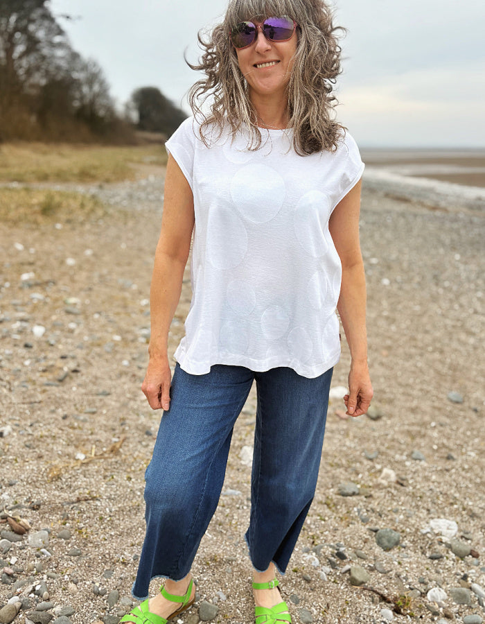 white cotton jersey swing tank top