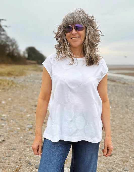 white cotton jersey swing tank top