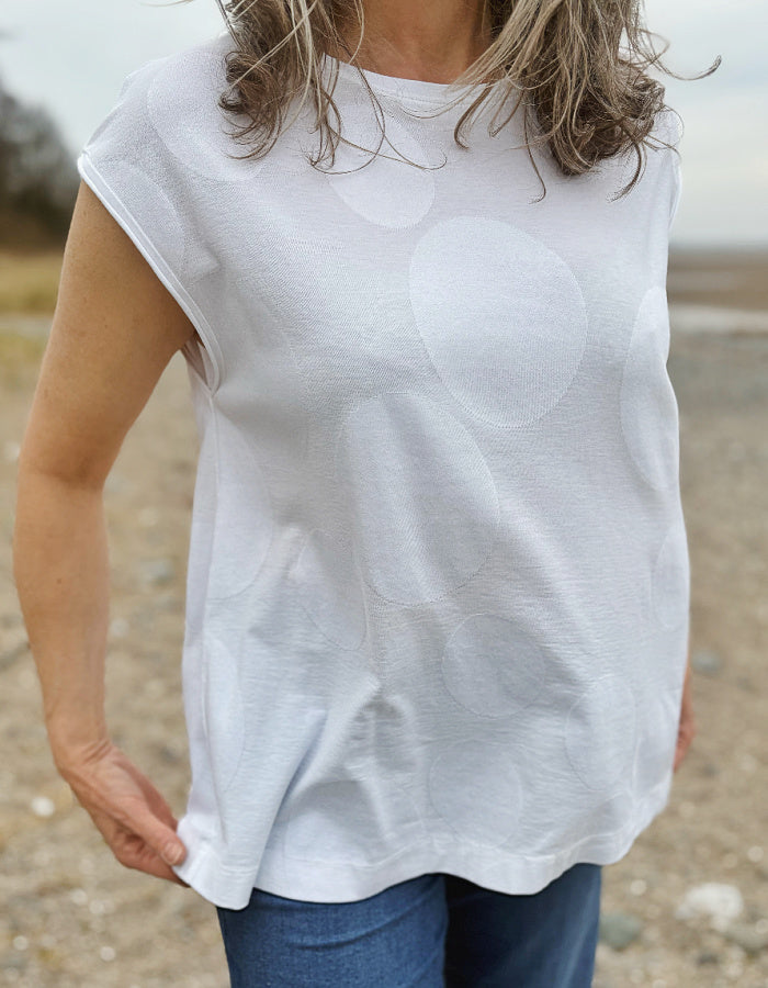white cotton jersey swing tank top