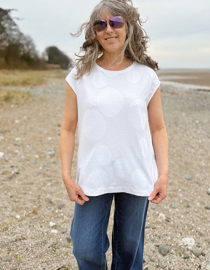 white cotton jersey swing tank top