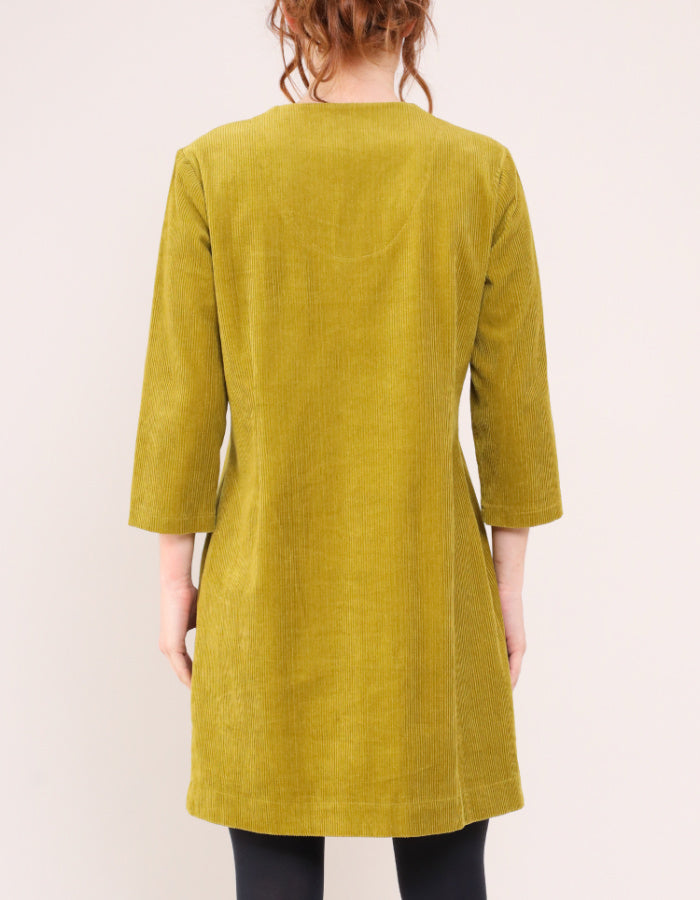 Nomads Simple Chunky Cord Tunic Dress in Tarragon