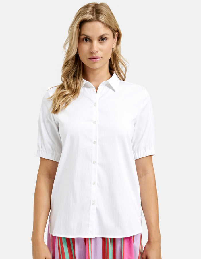 Milano Short Sleeve cotton White Blouse