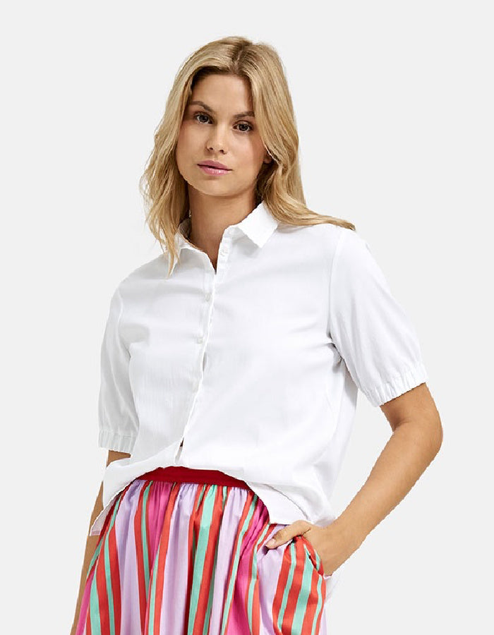 Milano Short Sleeve cotton White Blouse
