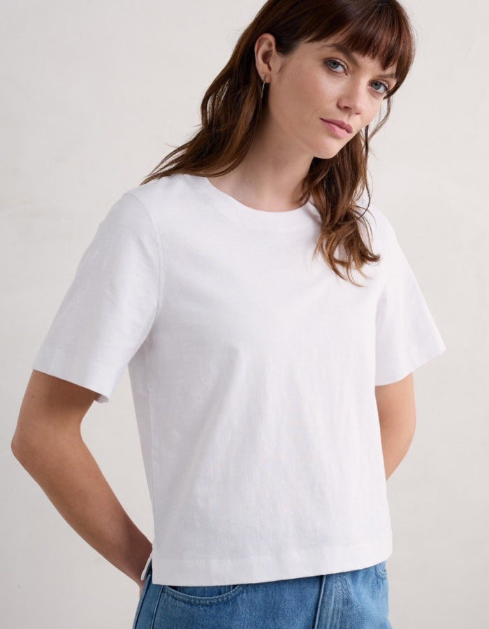 classic organic cotton white T-shirt boxy fit