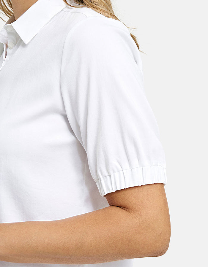 Milano Short Sleeve cotton White Blouse