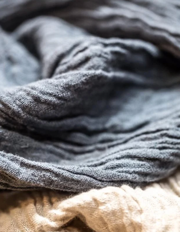 soft grey hemp scarf