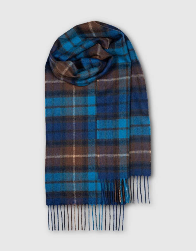 Lochcarron Lambswool Scarf in Buchanan Blue Tartan