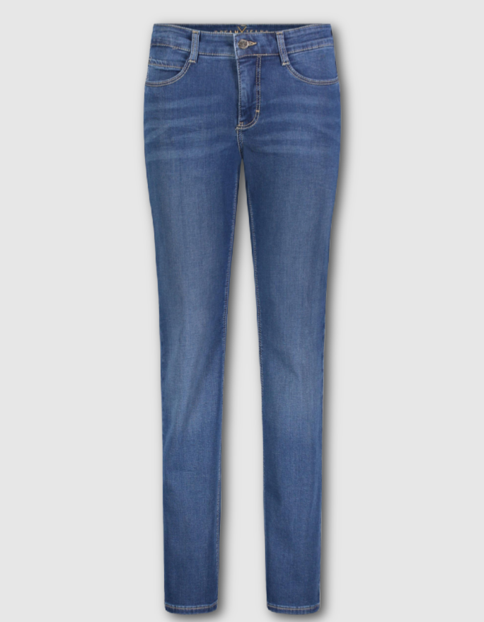 MAC Dream Straight Fit Mid Blue Authentic Wash Jeans