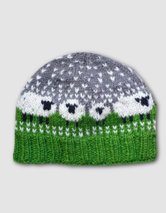 From the Source Sheep Beanie in Green Grass Field