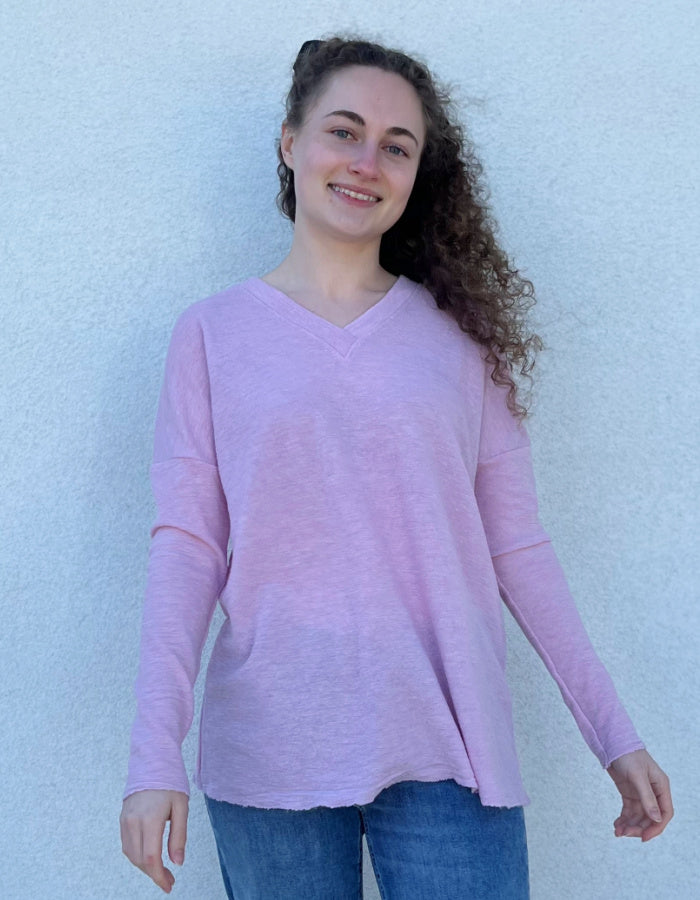By Basics Cutting Loose Knit in Marshmallow Pink