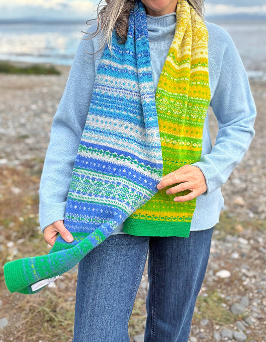 Eribe Alloa Fair Isle Scarf in Lucious