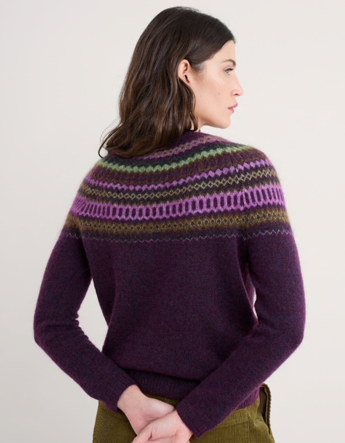 Seasalt Annik Fair Isle Sweater in Grape Oak Mix