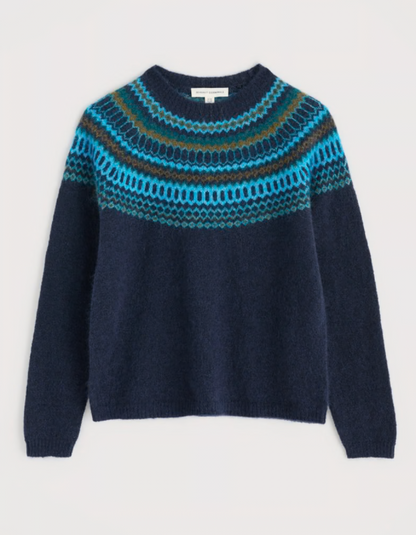 Seasalt Annik Fair Isle Jumper in Cyan