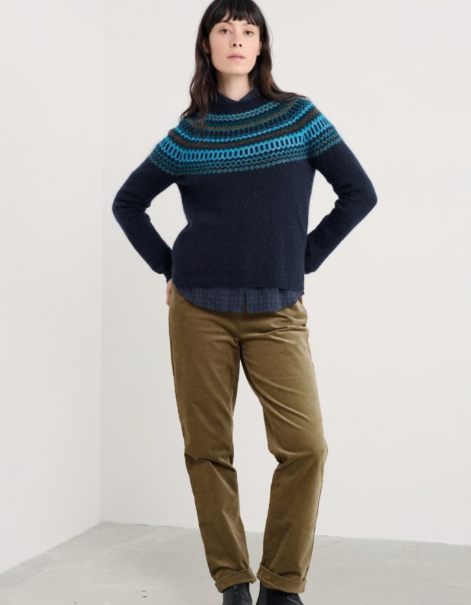 Seasalt Annik Fair Isle Jumper in Cyan