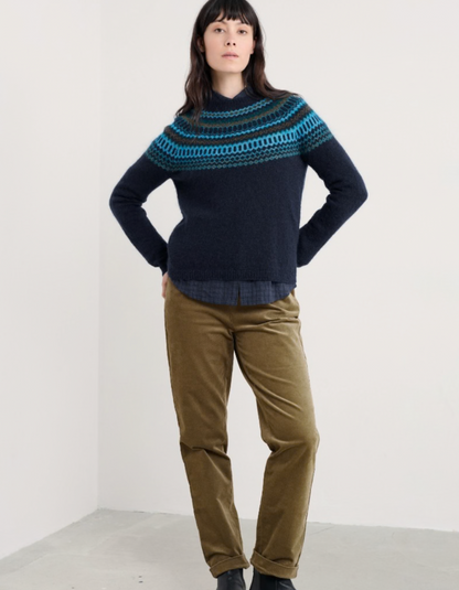 Seasalt Annik Fair Isle Jumper in Cyan