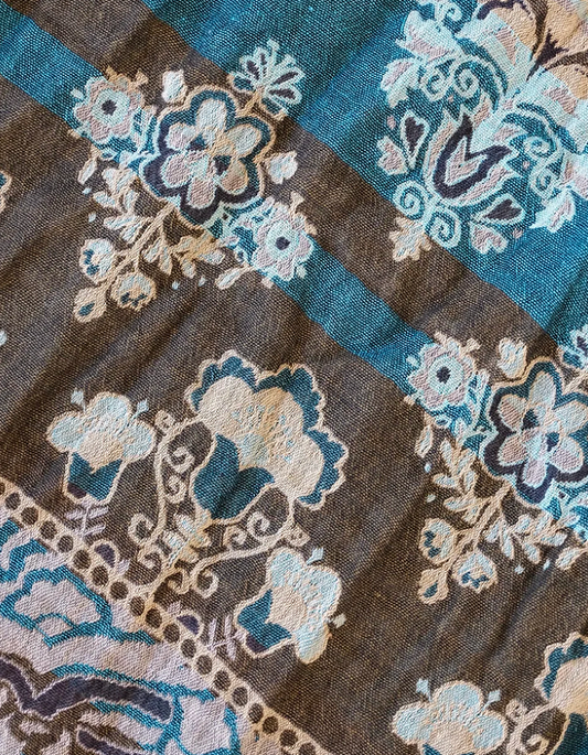 Letol Jacquard Scarf Anoushka in Turquoise Hiver