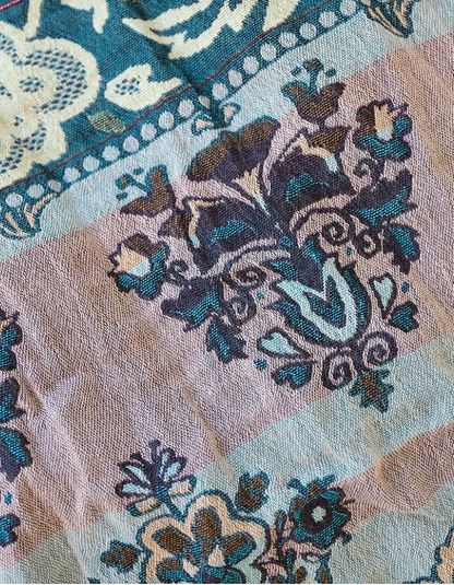 Letol Jacquard Scarf Anoushka in Turquoise Hiver