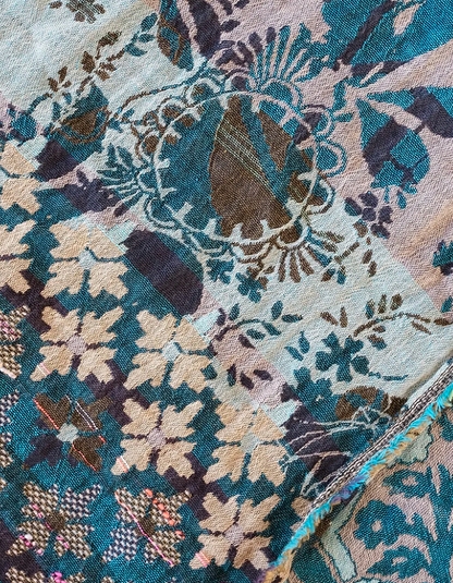 Letol Jacquard Scarf Anoushka in Turquoise Hiver
