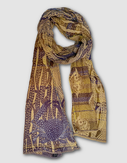 Letol Jacquard Scarf Ariel in Iris