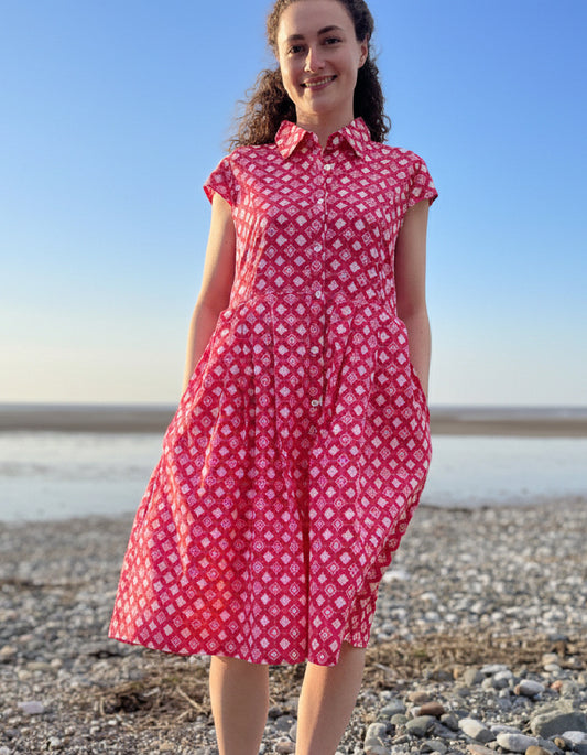 Handprint Dream Apparel Arlington Dress in Troy Pink