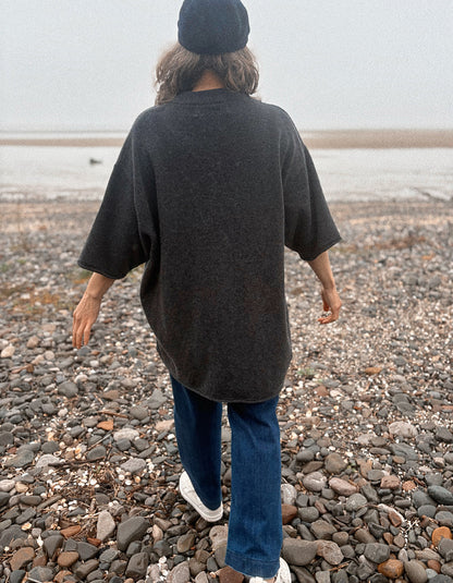 MUSE Wear Birgit Tunic Eco Wool Sweater in Charcoal
