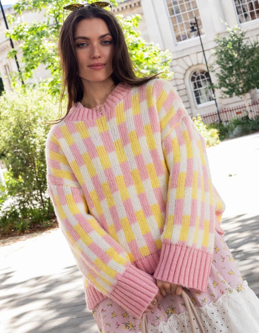 Cara & the Sky Charlotte Jumper in Battenberg