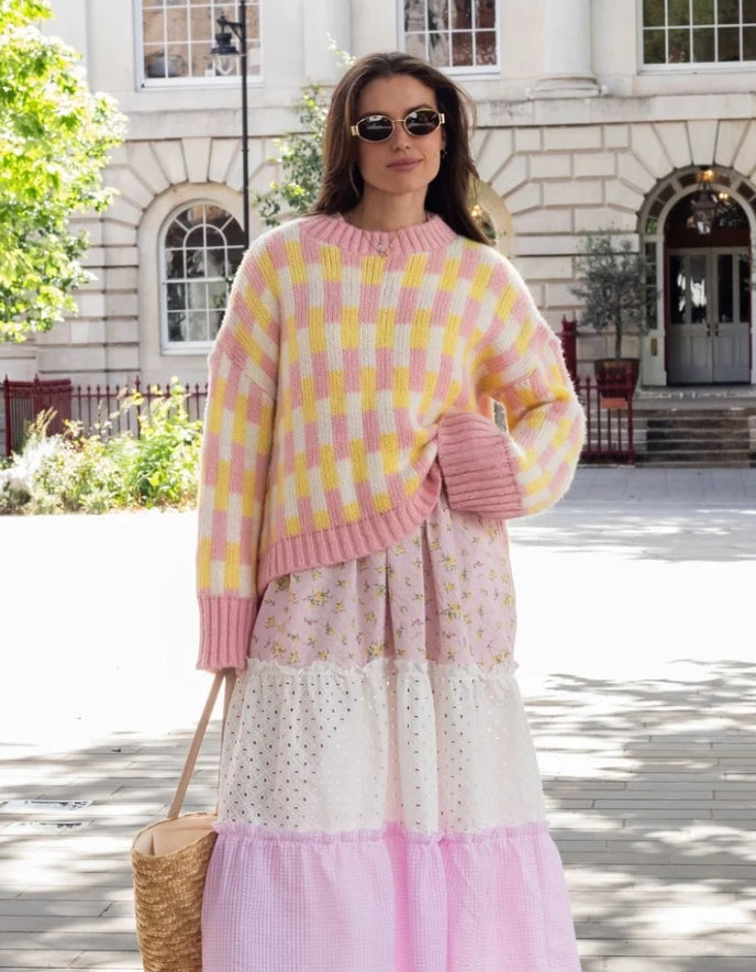 Cara & the Sky Charlotte Jumper in Battenberg