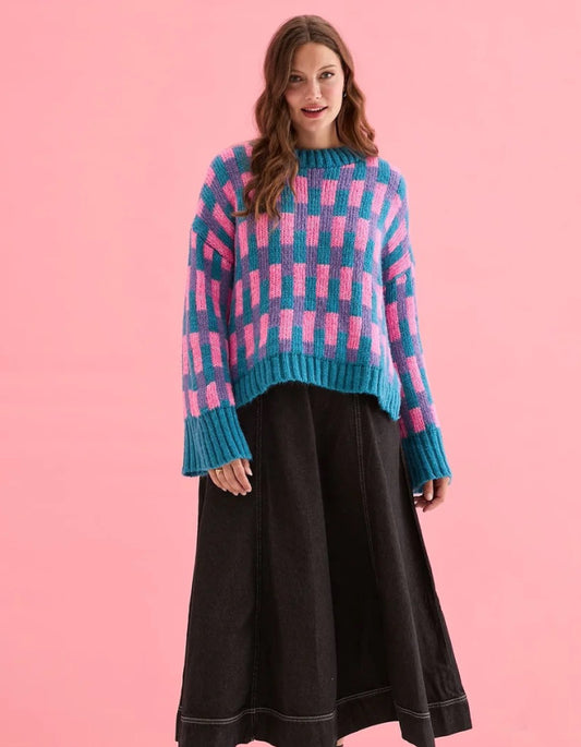 Cara & the Sky Charlotte Jumper in Teal