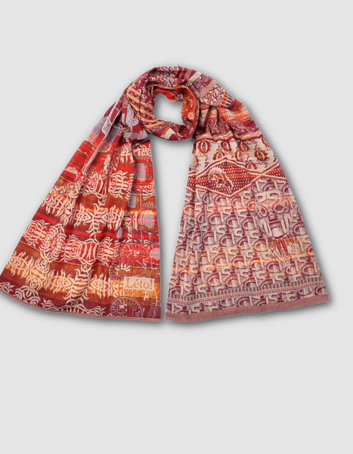 Letol Jacquard Scarf Diego in Paprika
