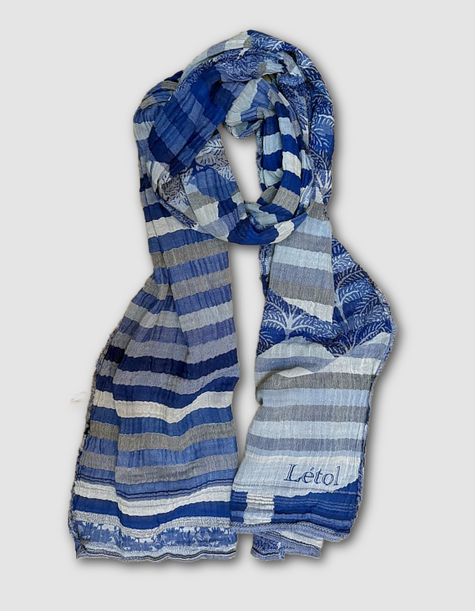 Letol jacquard Scarf Eulalie in Outremer
